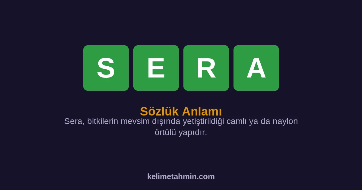 SERA SERA — anlamı ve örnek cümleler