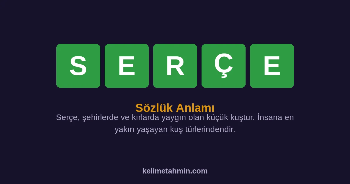 SERÇE SERÇE — anlamı ve örnek cümleler