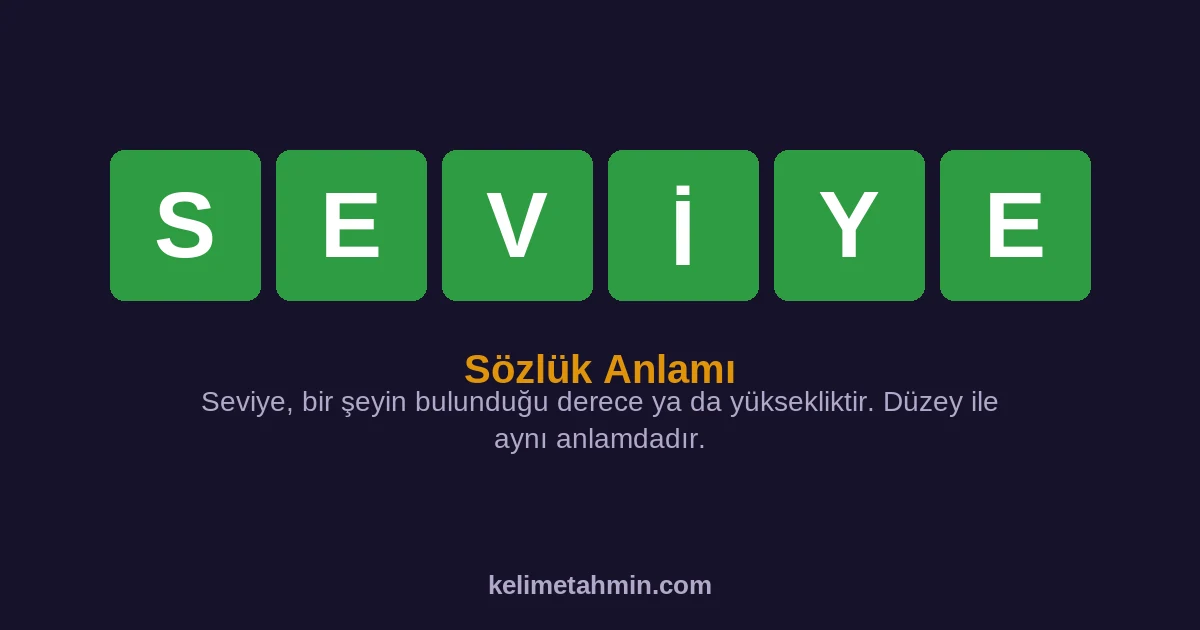 SEVİYE SEVİYE — anlamı ve örnek cümleler