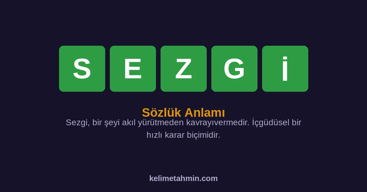 SEZGİ SEZGİ — anlamı ve örnek cümleler