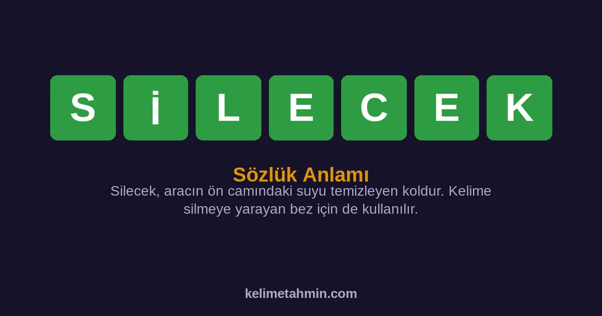 SİLECEK SİLECEK — anlamı ve örnek cümleler