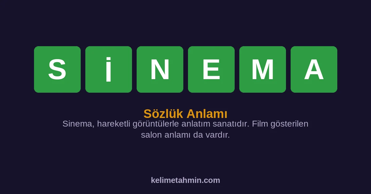 SİNEMA SİNEMA — anlamı ve örnek cümleler