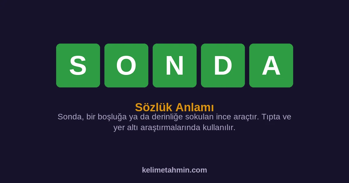 SONDA SONDA — anlamı ve örnek cümleler