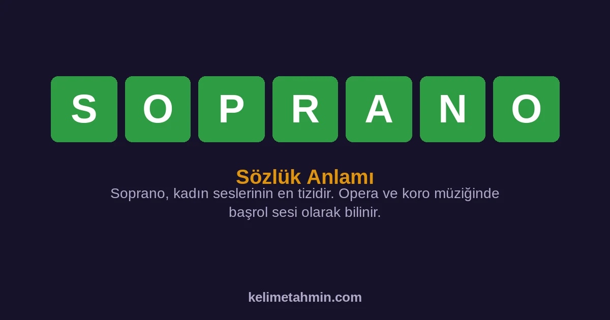 SOPRANO SOPRANO — anlamı ve örnek cümleler