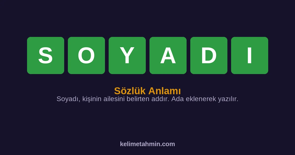 SOYADI SOYADI — anlamı ve örnek cümleler