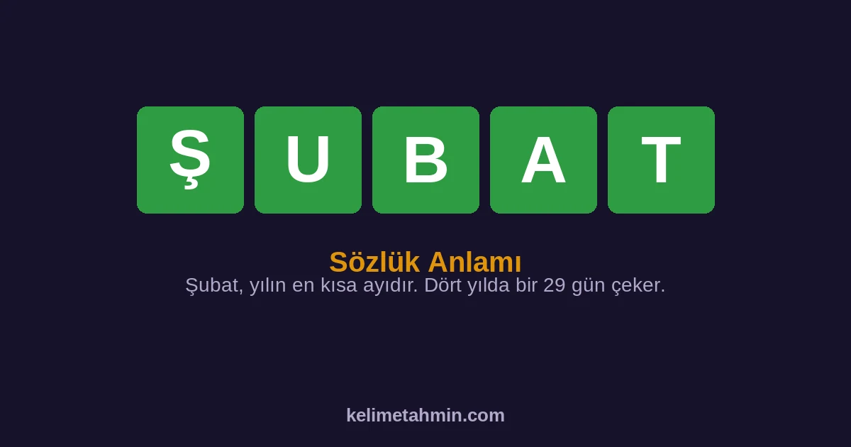 ŞUBAT ŞUBAT — anlamı ve örnek cümleler