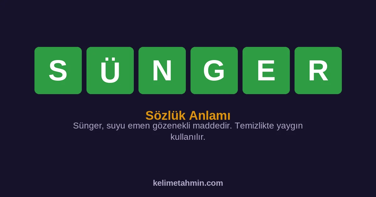 SÜNGER SÜNGER — anlamı ve örnek cümleler
