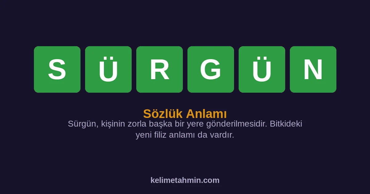 SÜRGÜN SÜRGÜN — anlamı ve örnek cümleler