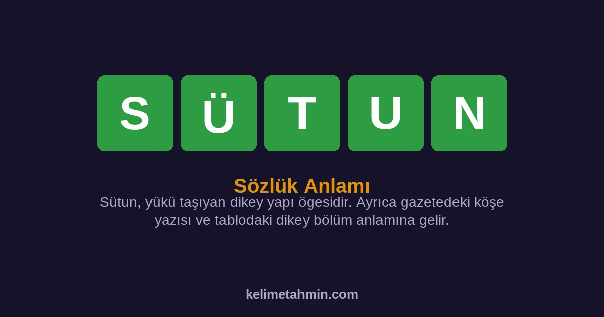 SÜTUN SÜTUN — anlamı ve örnek cümleler