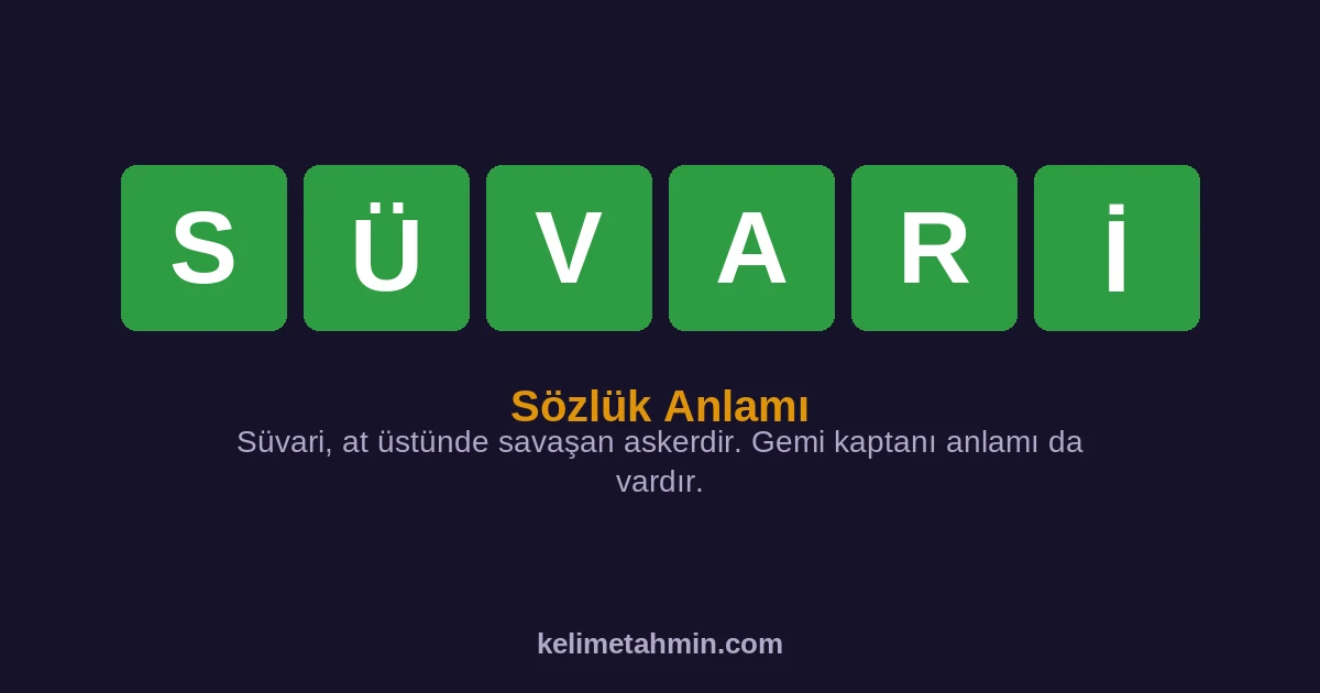 SÜVARİ SÜVARİ — anlamı ve örnek cümleler