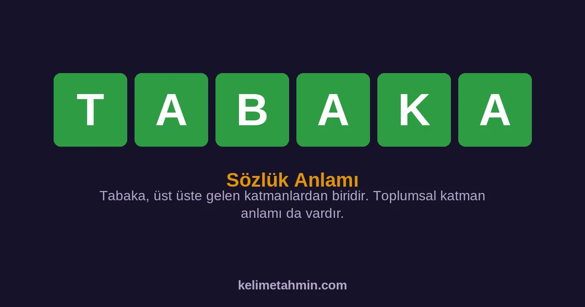 TABAKA TABAKA — anlamı ve örnek cümleler