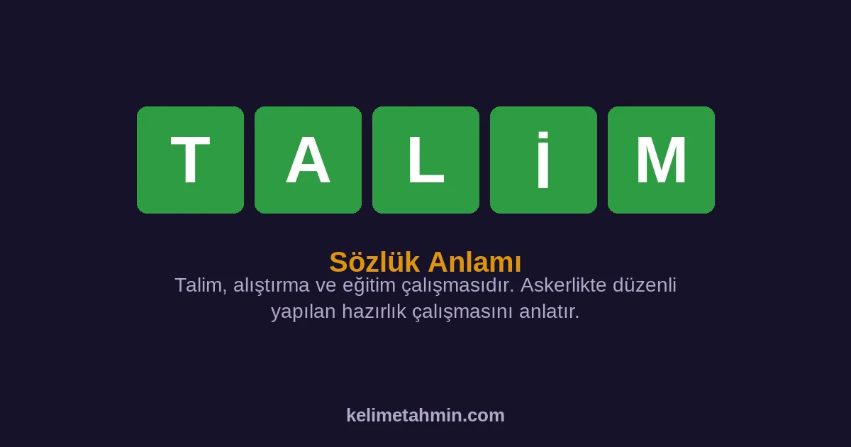 TALİM TALİM — anlamı ve örnek cümleler