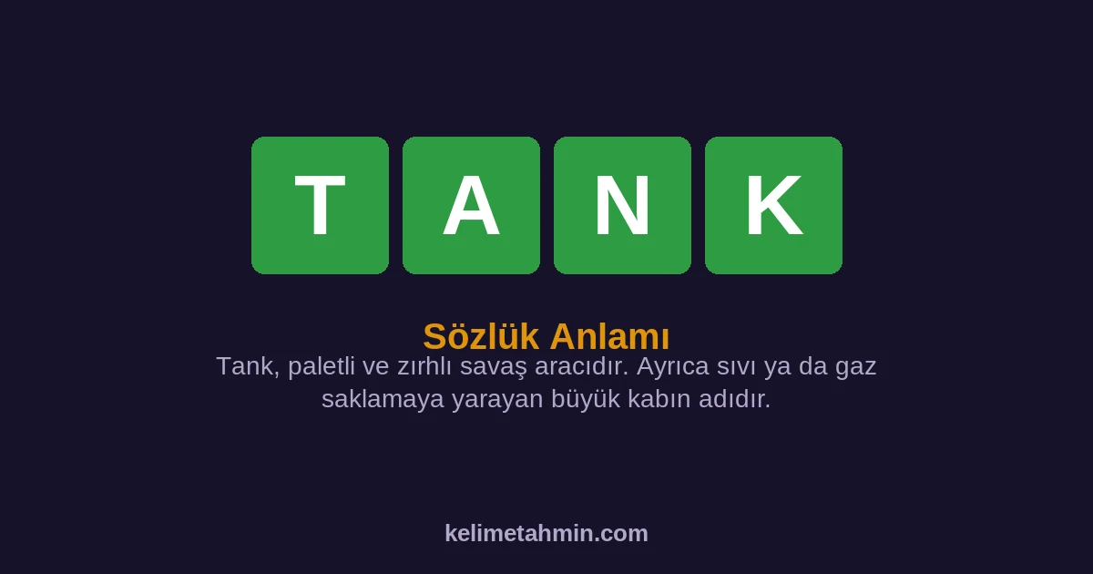 TANK TANK — anlamı ve örnek cümleler