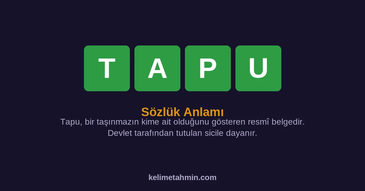 TAPU TAPU — anlamı ve örnek cümleler