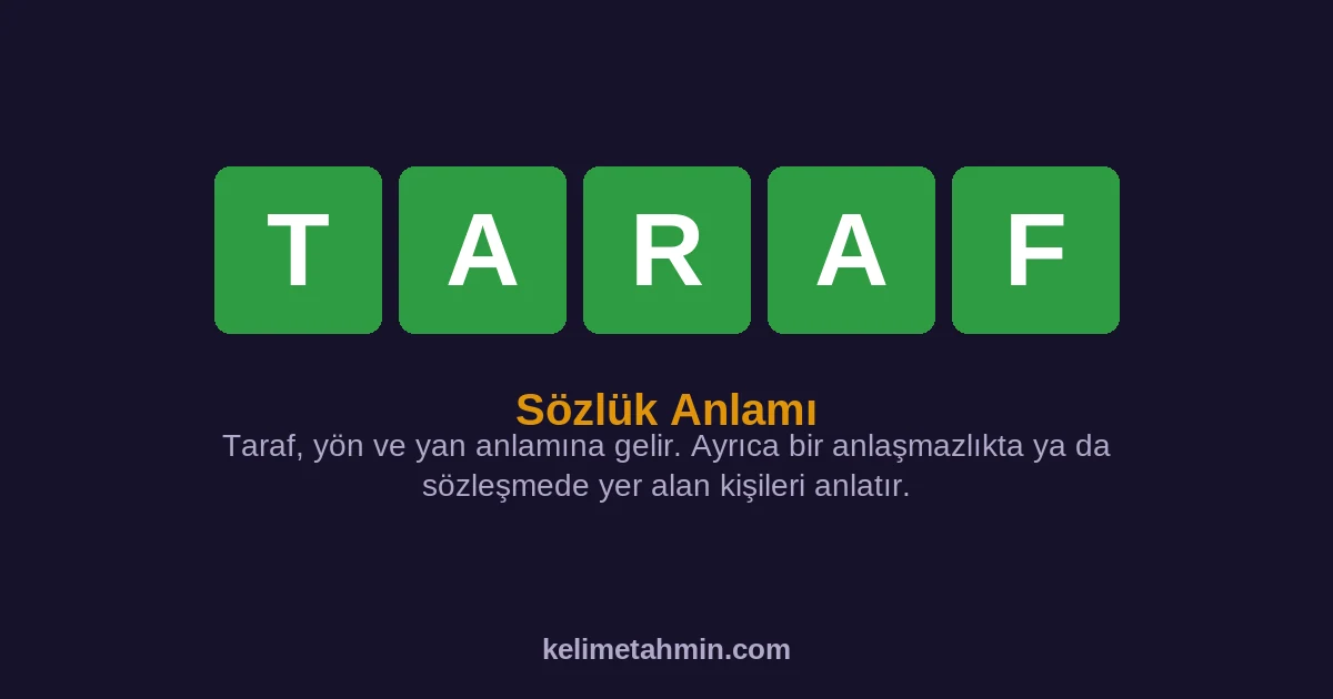 TARAF TARAF — anlamı ve örnek cümleler