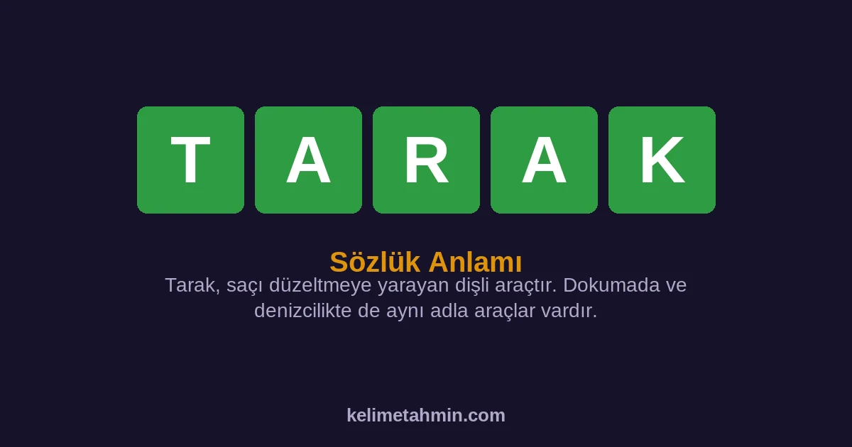 TARAK TARAK — anlamı ve örnek cümleler