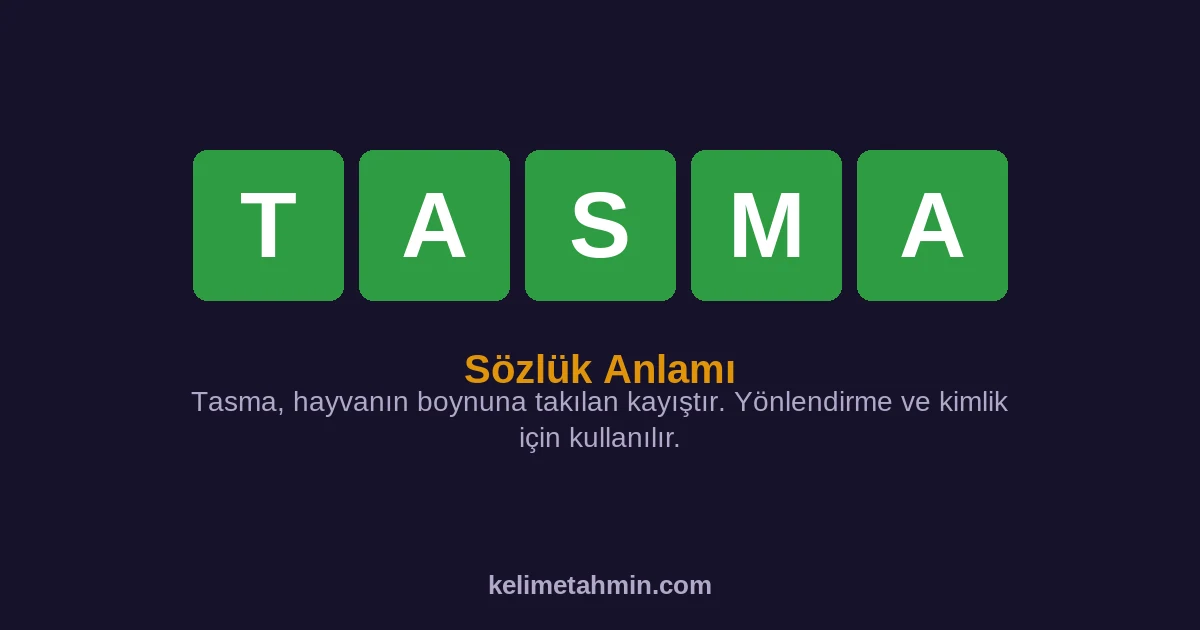 TASMA TASMA — anlamı ve örnek cümleler