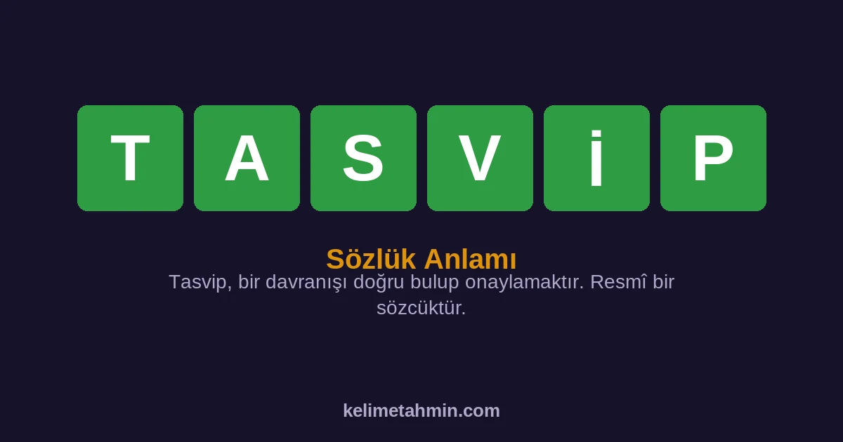 TASVİP TASVİP — anlamı ve örnek cümleler