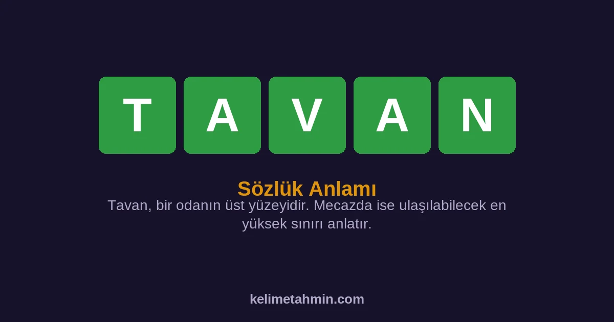 TAVAN TAVAN — anlamı ve örnek cümleler