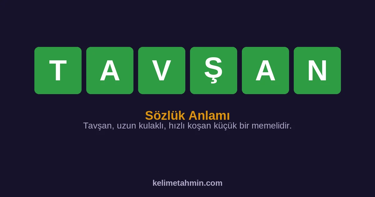 TAVŞAN TAVŞAN — anlamı ve örnek cümleler
