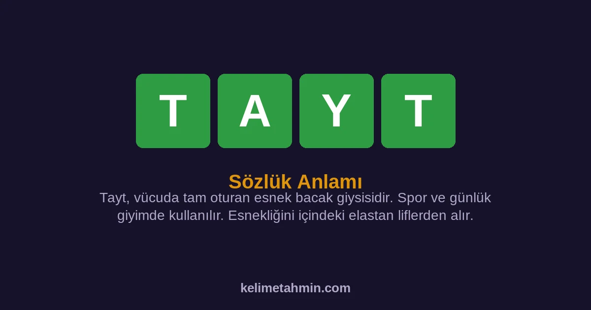 TAYT TAYT — anlamı ve örnek cümleler