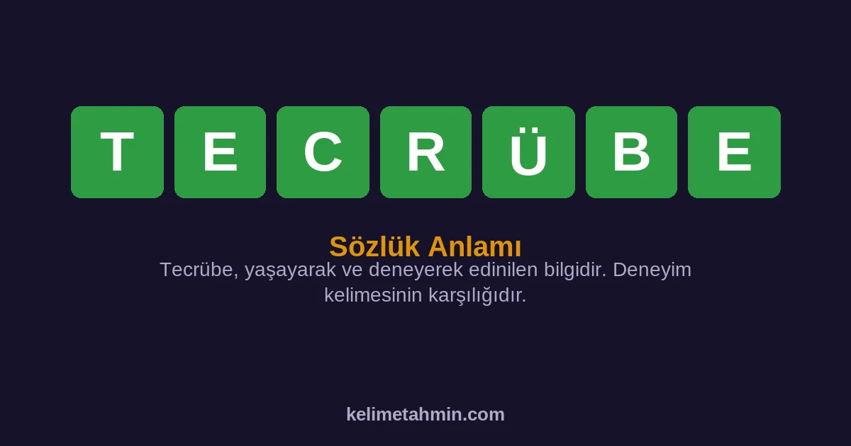 TECRÜBE TECRÜBE — anlamı ve örnek cümleler