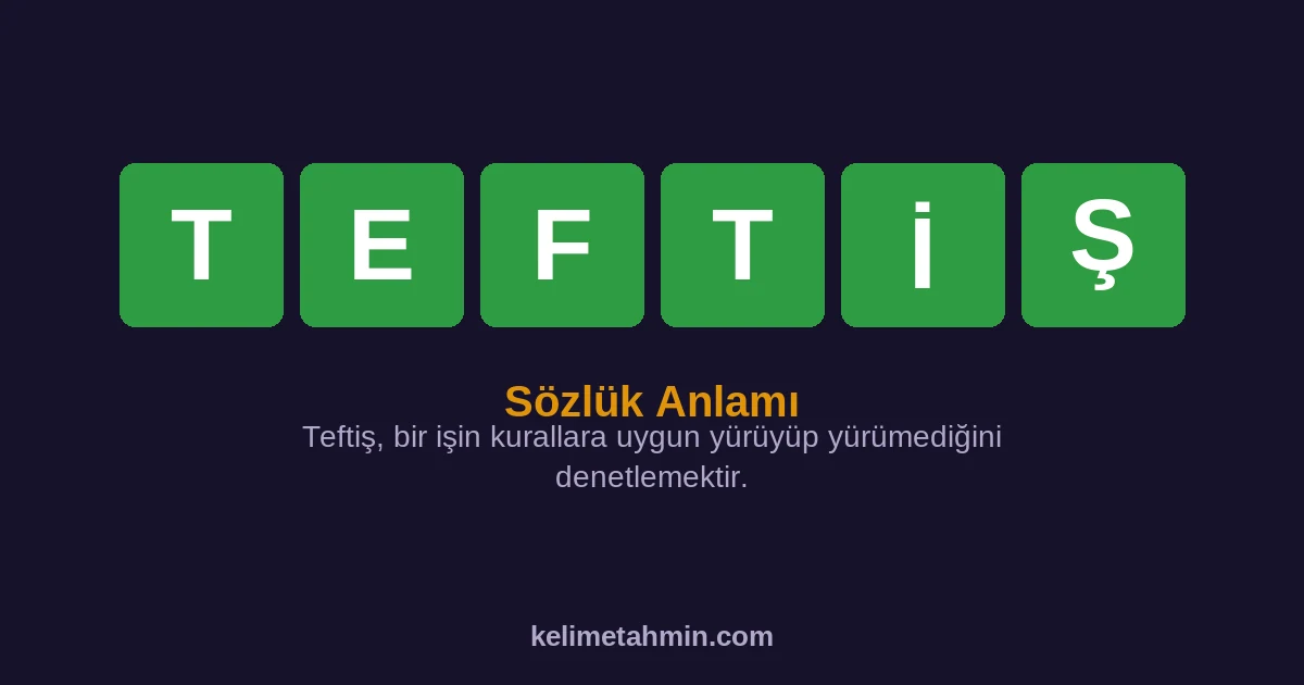 TEFTİŞ TEFTİŞ — anlamı ve örnek cümleler