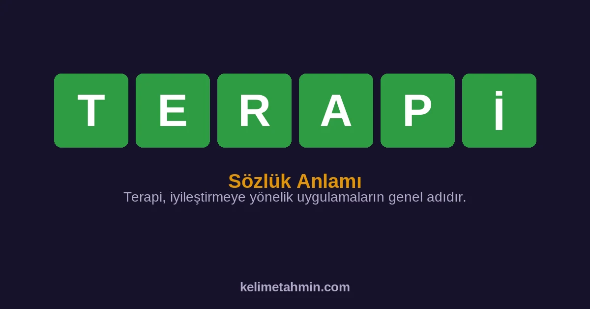 TERAPİ TERAPİ — anlamı ve örnek cümleler