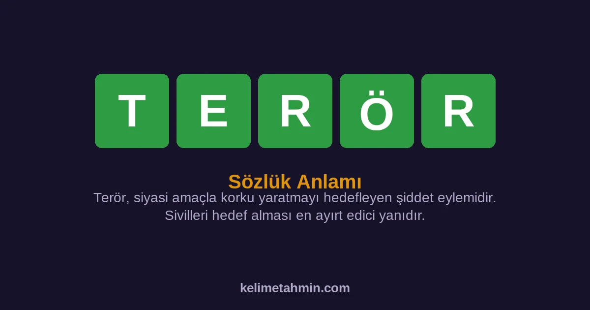 TERÖR TERÖR — anlamı ve örnek cümleler