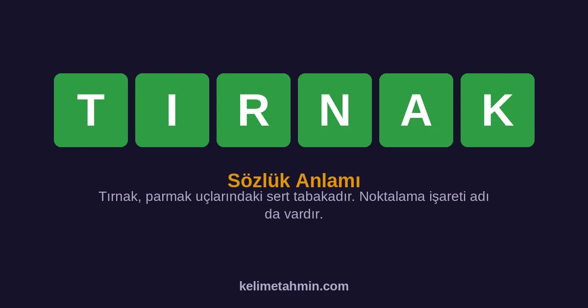 TIRNAK TIRNAK — anlamı ve örnek cümleler