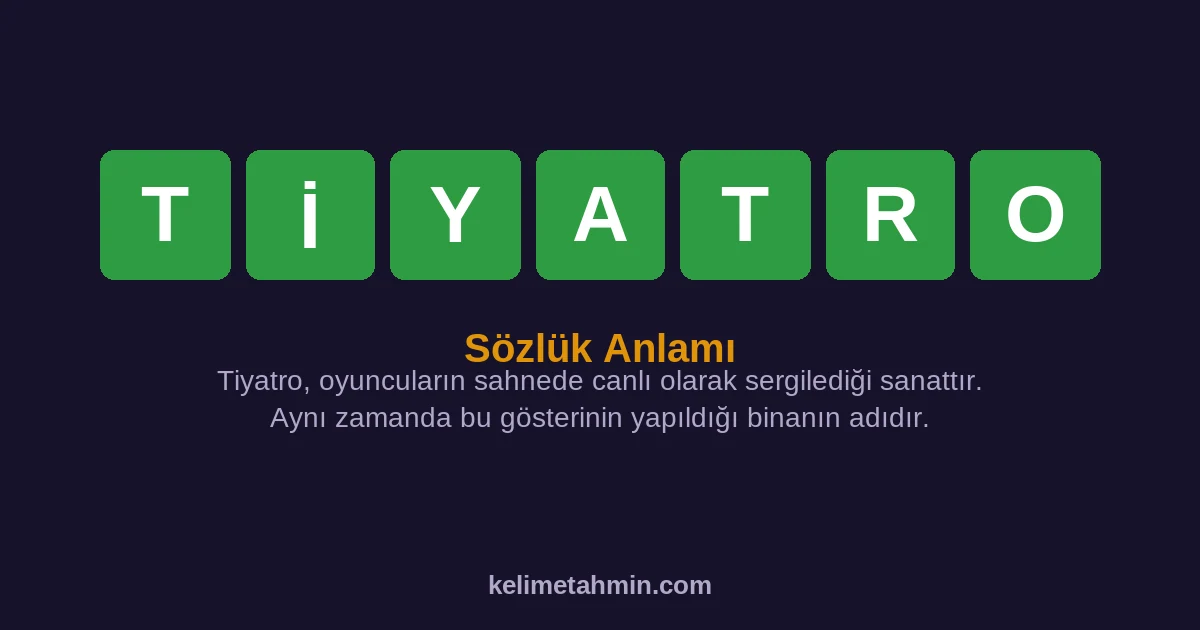 TİYATRO TİYATRO — anlamı ve örnek cümleler