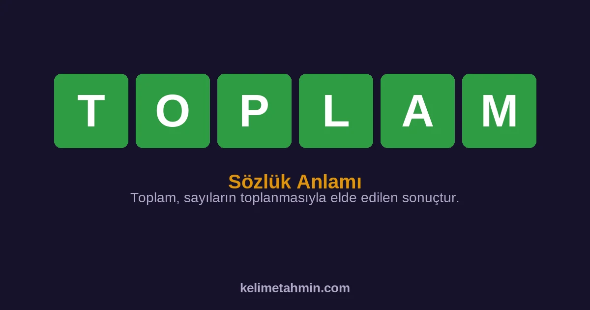 TOPLAM TOPLAM — anlamı ve örnek cümleler