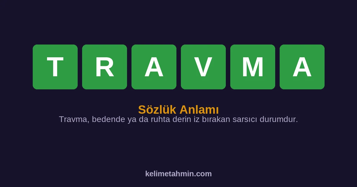 TRAVMA TRAVMA — anlamı ve örnek cümleler