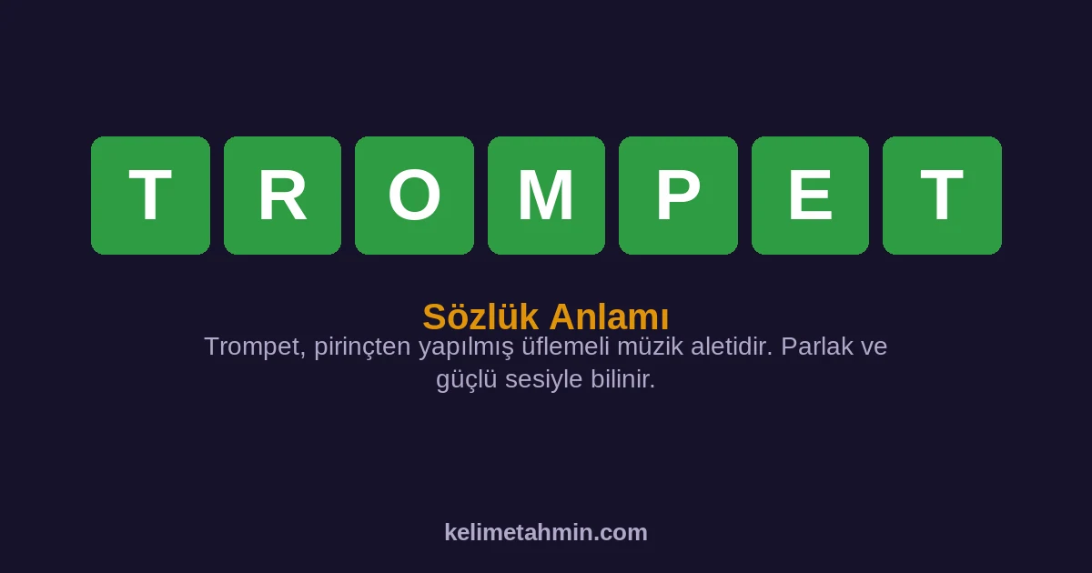 TROMPET TROMPET — anlamı ve örnek cümleler
