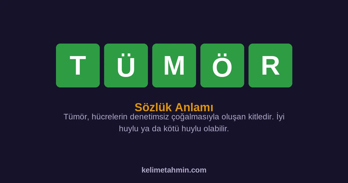 TÜMÖR TÜMÖR — anlamı ve örnek cümleler