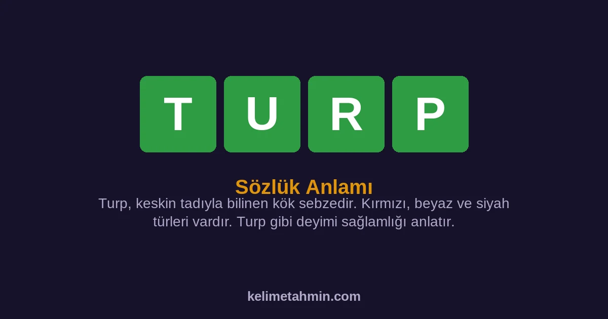 TURP TURP — anlamı ve örnek cümleler