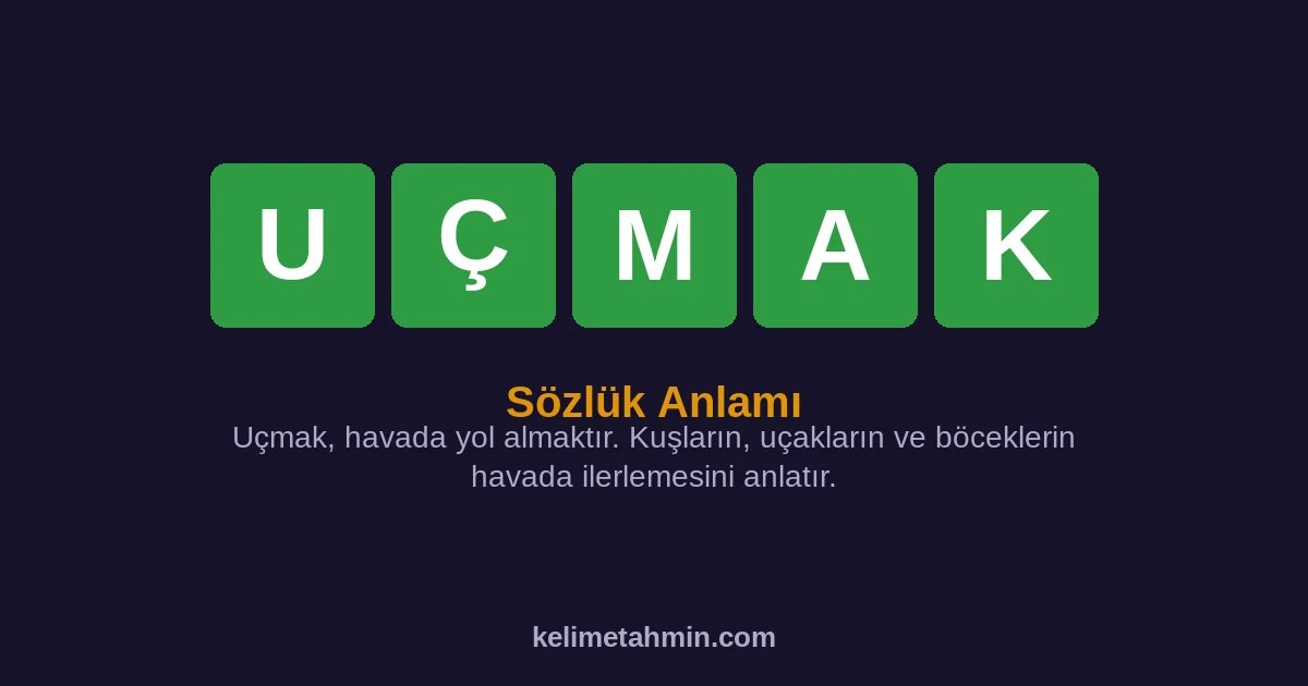 UÇMAK UÇMAK — anlamı ve örnek cümleler