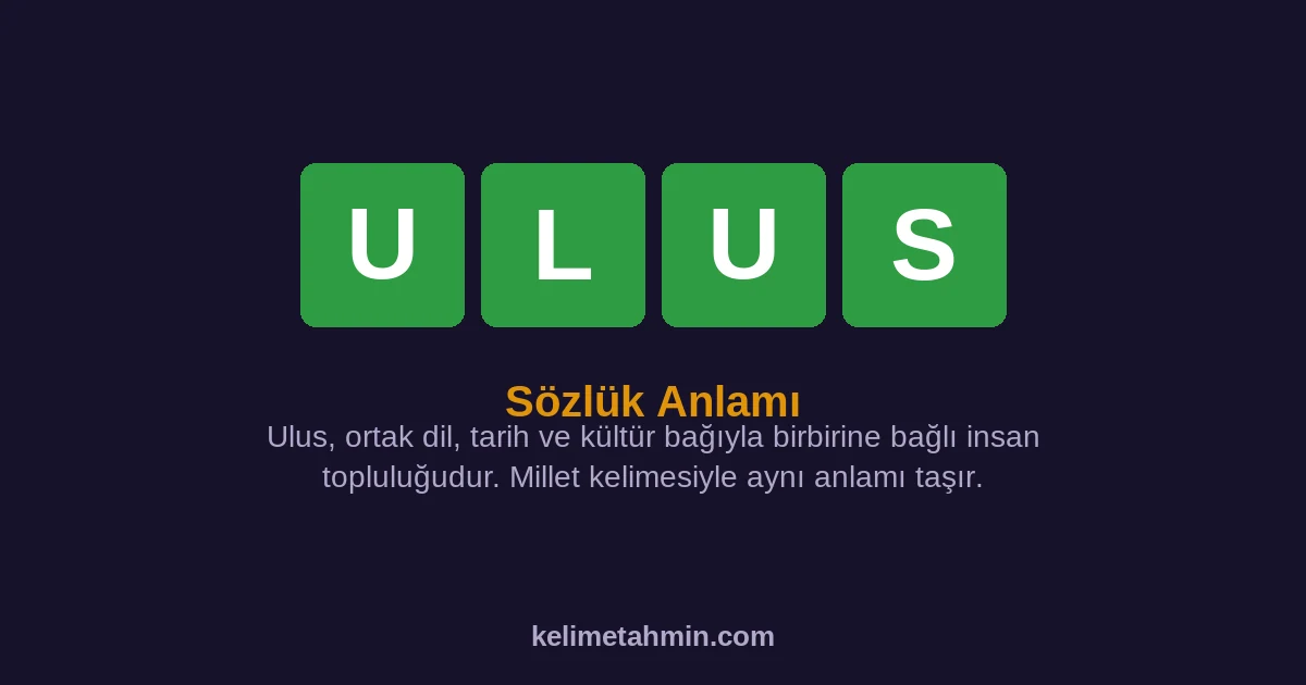 ULUS ULUS — anlamı ve örnek cümleler