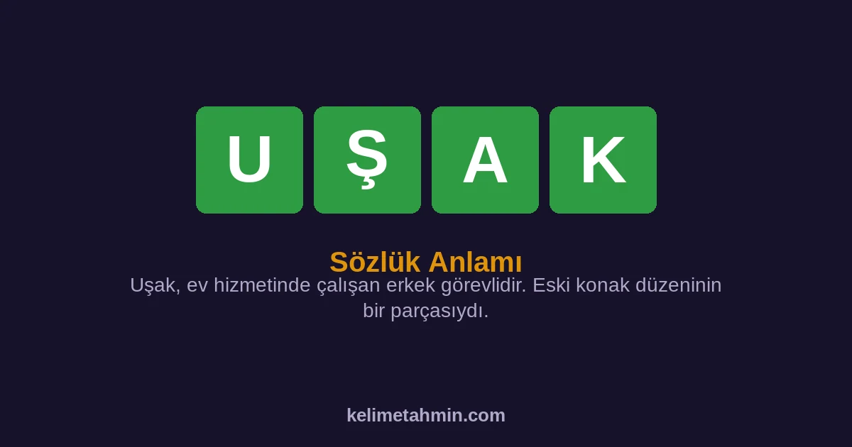 UŞAK UŞAK — anlamı ve örnek cümleler