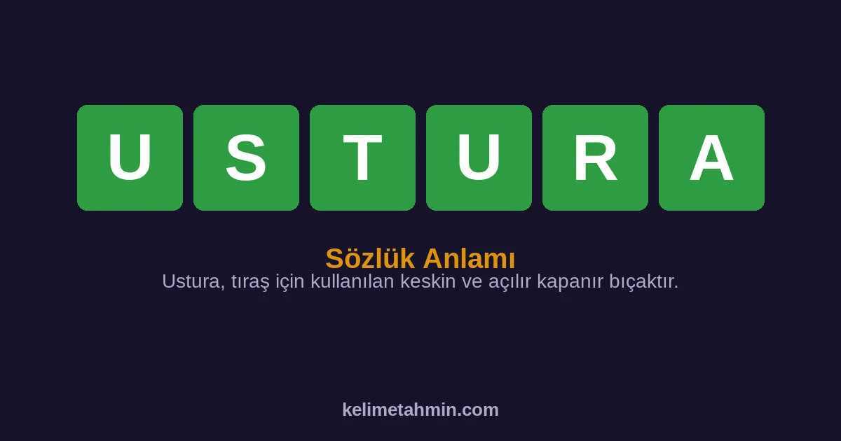 USTURA USTURA — anlamı ve örnek cümleler