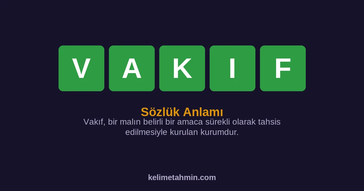 VAKIF VAKIF — anlamı ve örnek cümleler
