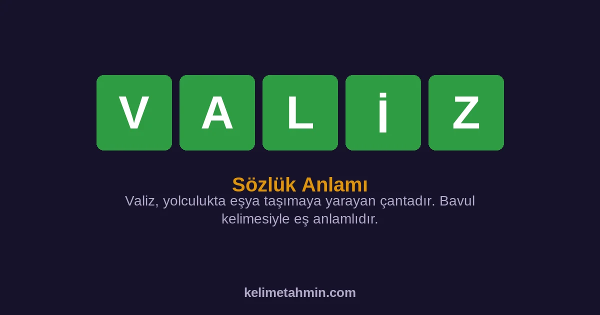 VALİZ VALİZ — anlamı ve örnek cümleler
