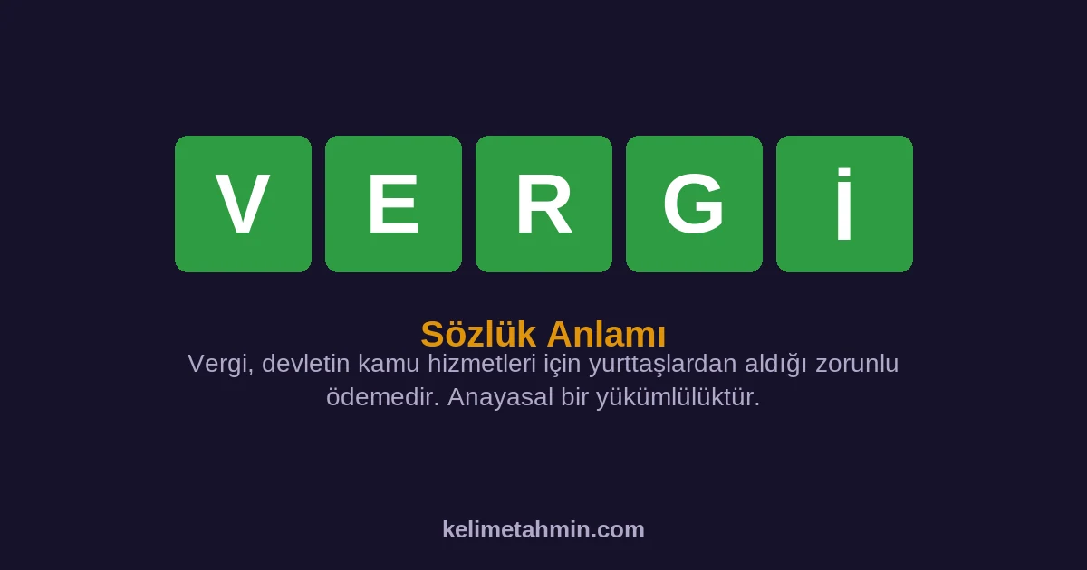 VERGİ VERGİ — anlamı ve örnek cümleler