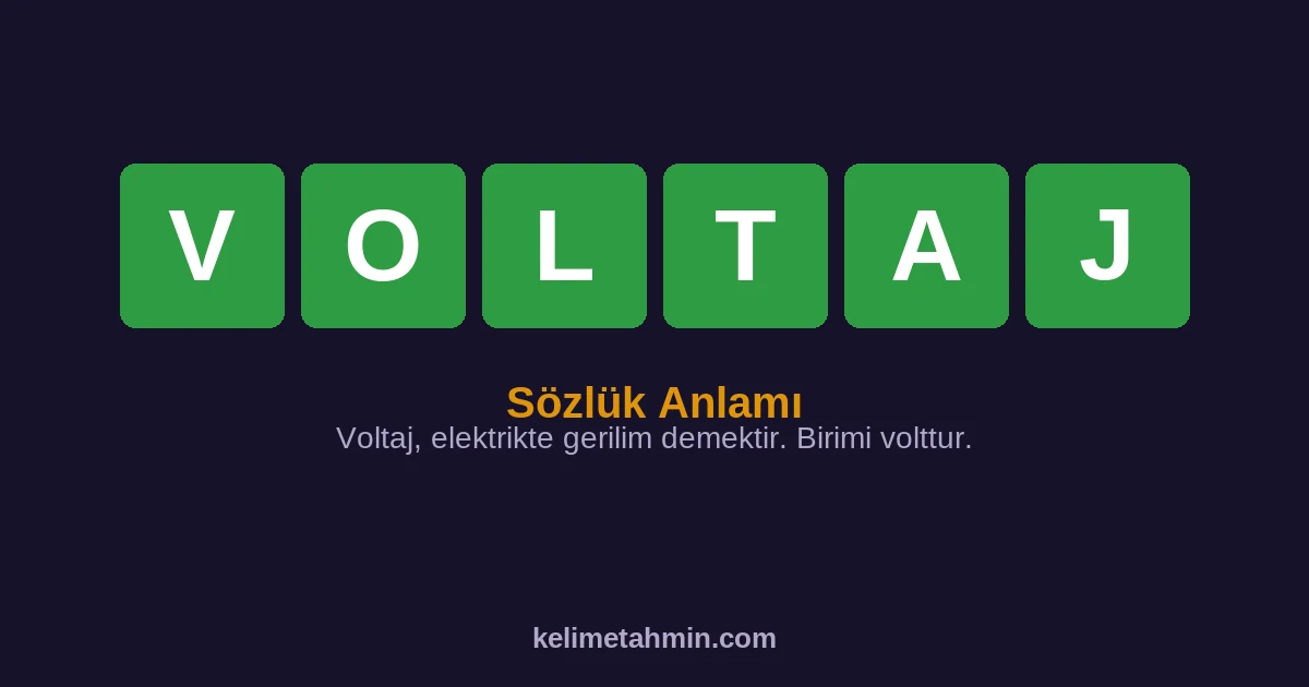 VOLTAJ VOLTAJ — anlamı ve örnek cümleler