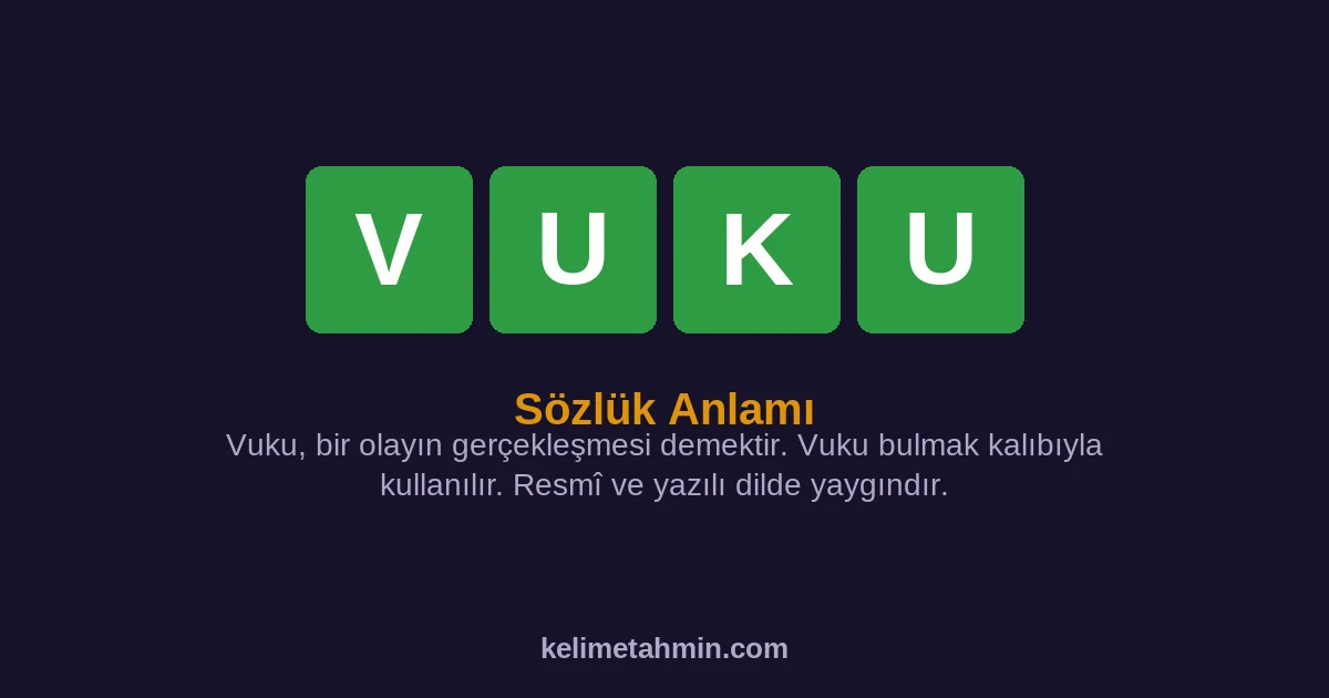 VUKU VUKU — anlamı ve örnek cümleler