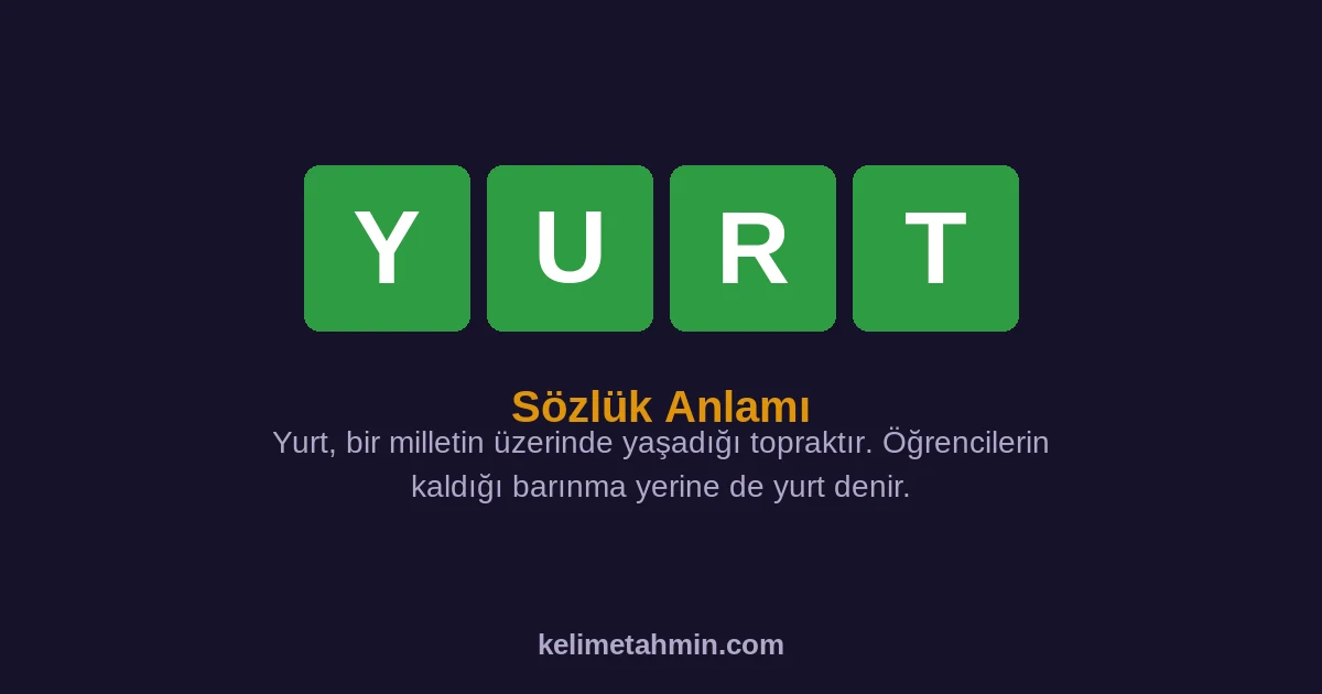 YURT YURT — anlamı ve örnek cümleler