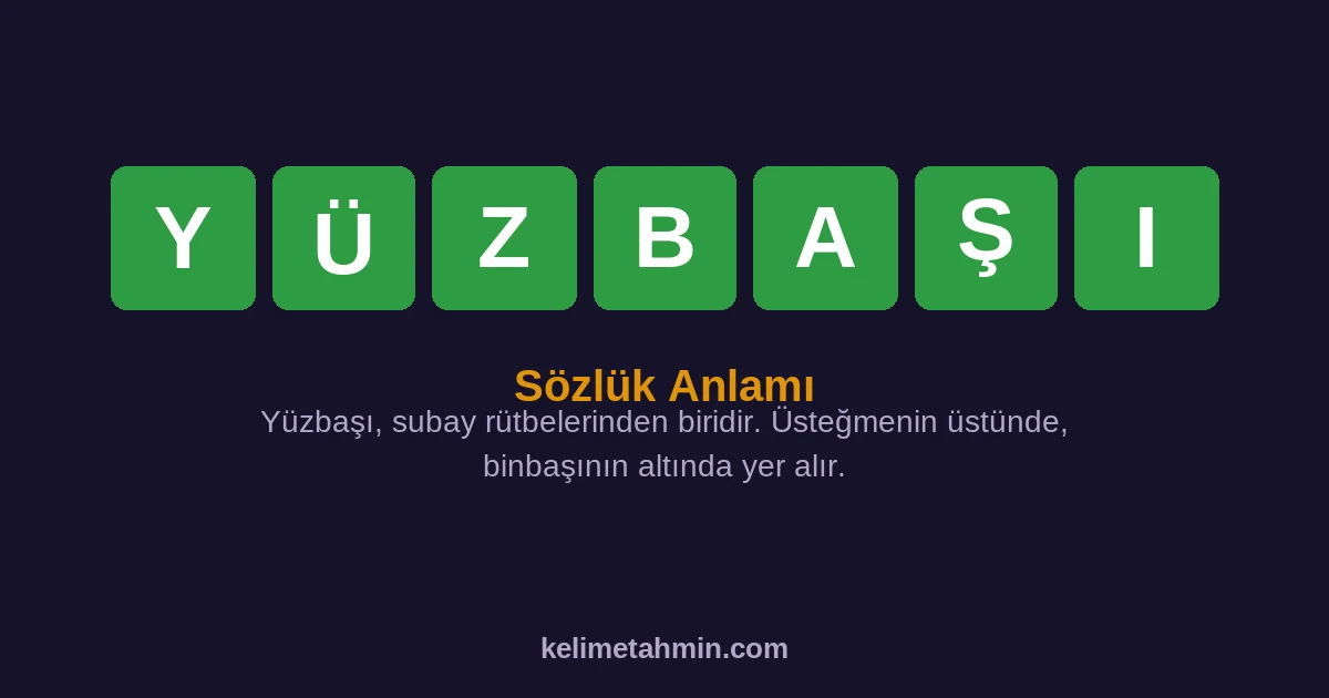 YÜZBAŞI YÜZBAŞI — anlamı ve örnek cümleler