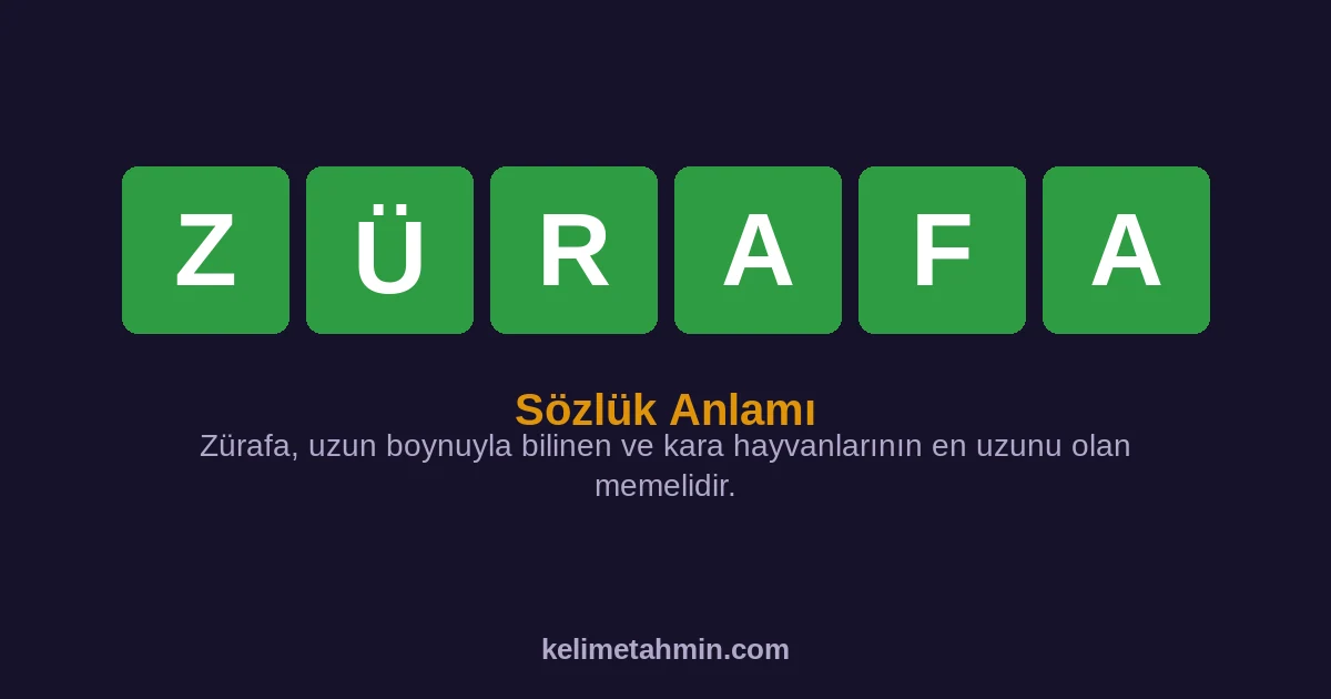 ZÜRAFA ZÜRAFA — anlamı ve örnek cümleler