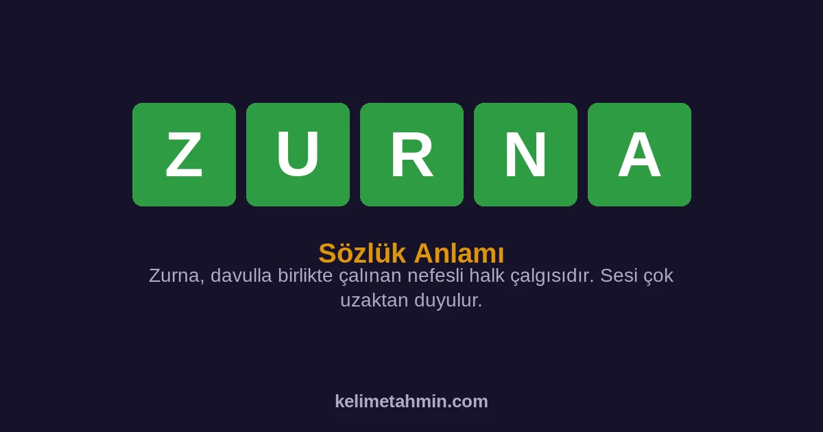 ZURNA ZURNA — anlamı ve örnek cümleler